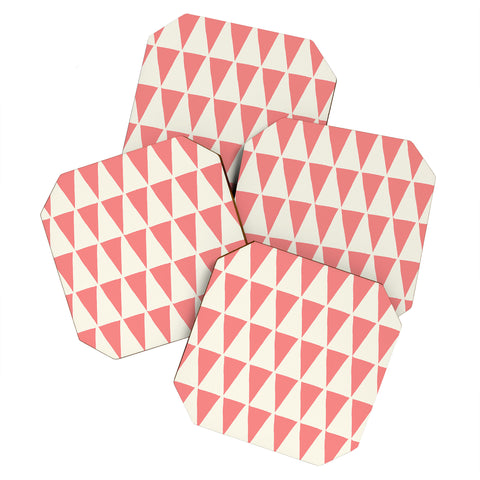 Avenie Geometric Triangle Pattern II Coaster Set