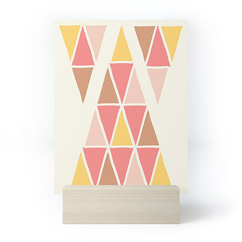 Avenie Geometric Triangle Pattern Mini Art Print