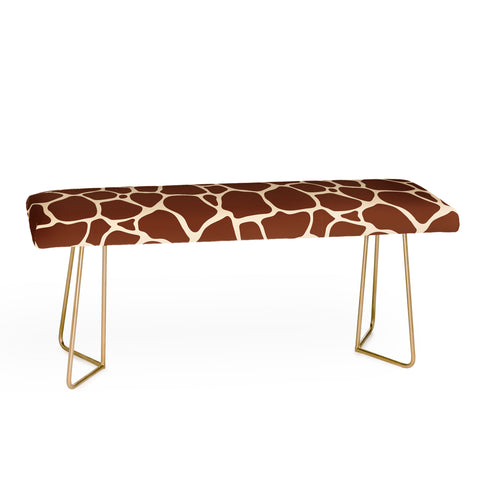 Avenie Giraffe Print Bench