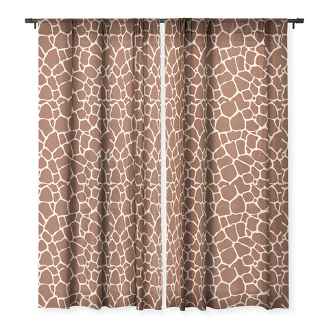 Avenie Giraffe Print Sheer Window Curtain