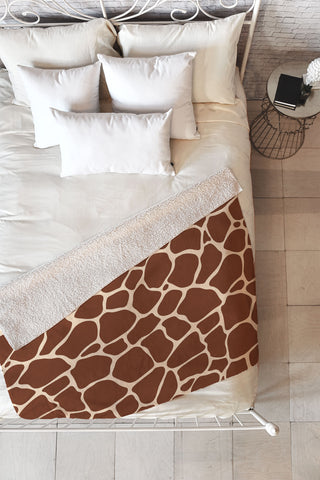Avenie Giraffe Print Fleece Throw Blanket