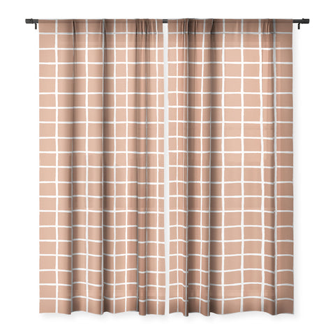 Avenie Grid Pattern Desert Sheer Non Repeat