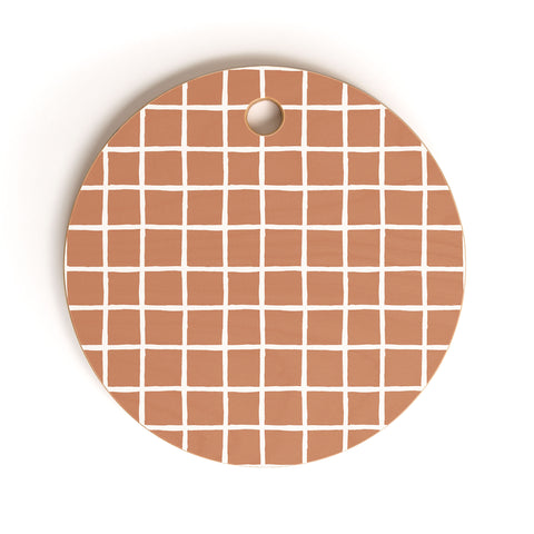 Avenie Grid Pattern Desert Cutting Board Round
