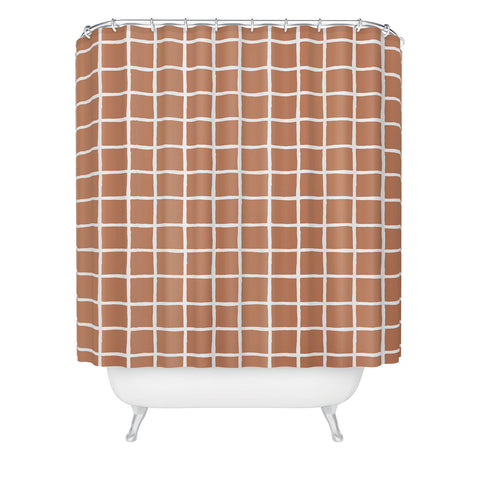 Avenie Grid Pattern Desert Shower Curtain