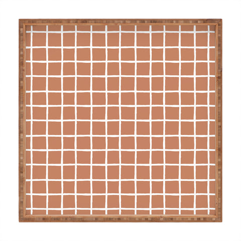 Avenie Grid Pattern Desert Square Tray