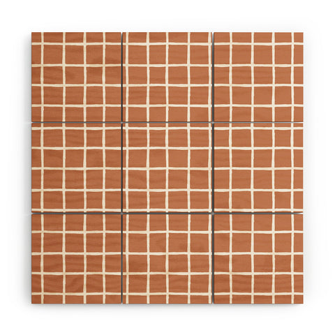 Avenie Grid Pattern Desert Wood Wall Mural