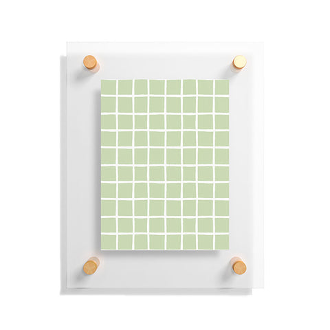 Avenie Grid Pattern Green Floating Acrylic Print