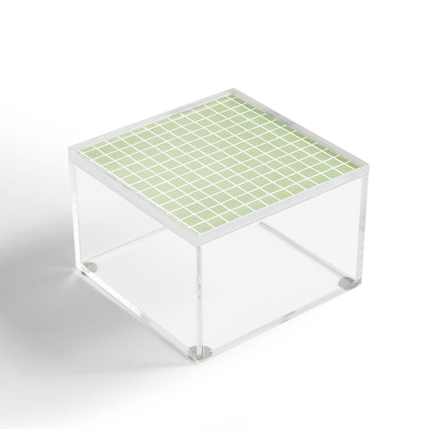 Avenie Grid Pattern Green Acrylic Box