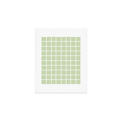 Avenie Grid Pattern Green Art Print