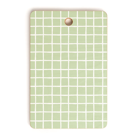 Avenie Grid Pattern Green Cutting Board Rectangle