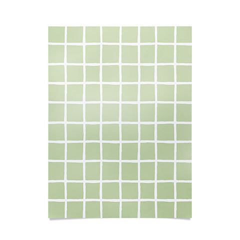 Avenie Grid Pattern Green Poster