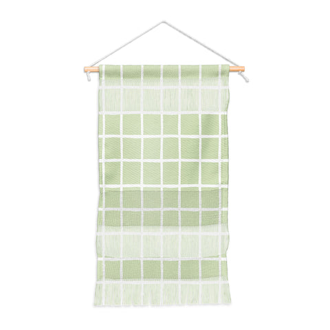 Avenie Grid Pattern Green Wall Hanging Portrait