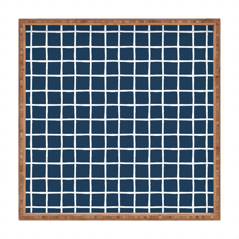 Avenie Grid Pattern Navy Square Tray