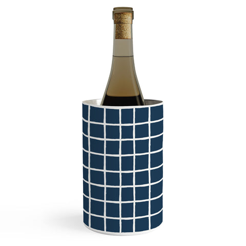 Avenie Grid Pattern Navy Wine Chiller
