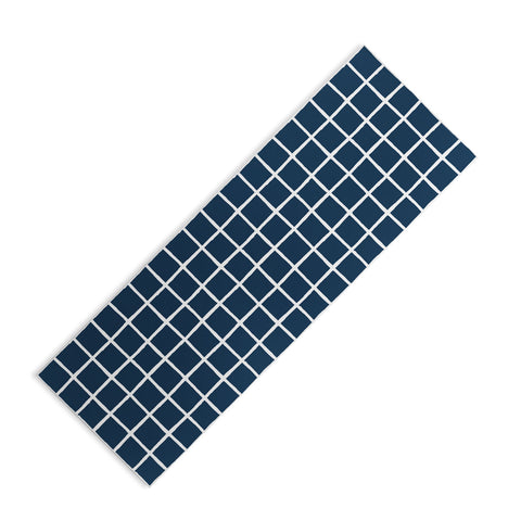 Avenie Grid Pattern Navy Yoga Mat