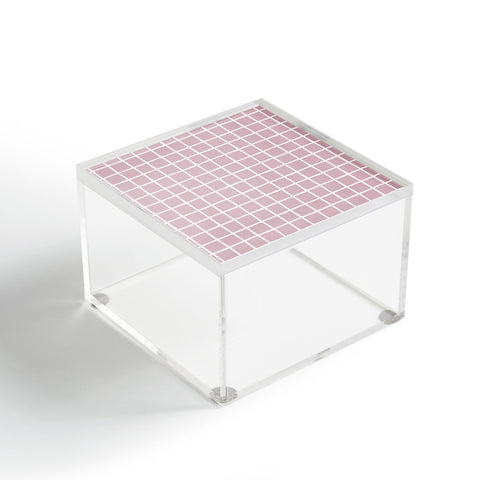 Avenie Grid Pattern Pink Flare Acrylic Box
