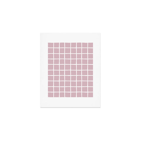 Avenie Grid Pattern Pink Flare Art Print