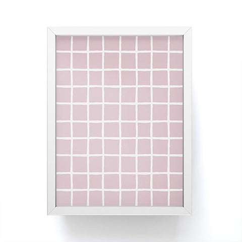 Avenie Grid Pattern Pink Flare Framed Mini Art Print