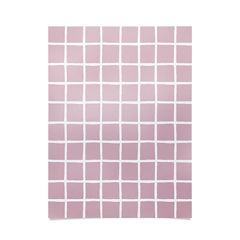 Avenie Grid Pattern Pink Flare Poster