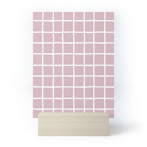 Avenie Grid Pattern Pink Flare Mini Art Print