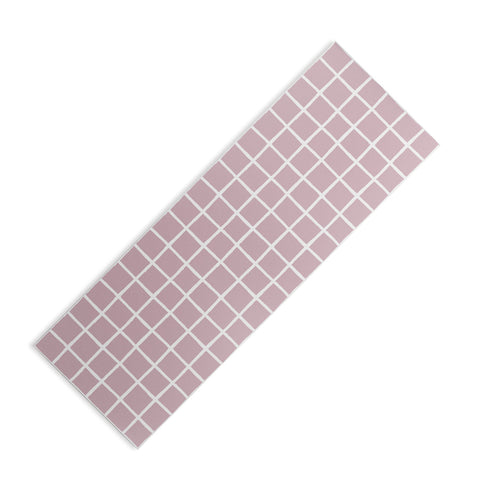 Avenie Grid Pattern Pink Flare Yoga Mat