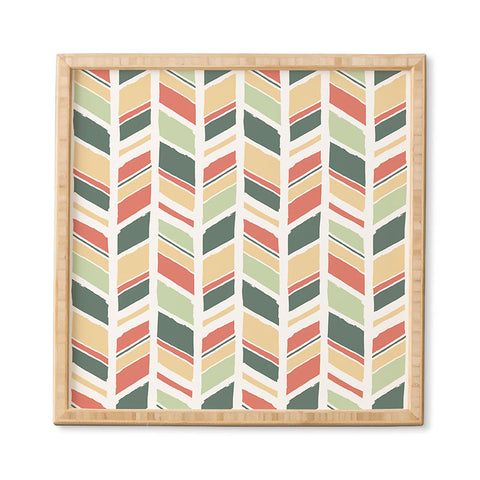 Avenie Hand Drawn Chevron Framed Wall Art