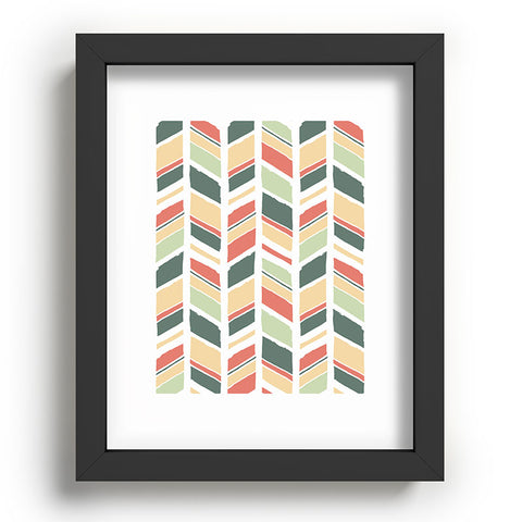 Avenie Hand Drawn Chevron Recessed Framing Rectangle