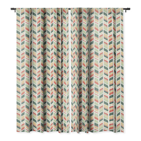 Avenie Hand Drawn Chevron Blackout Window Curtain
