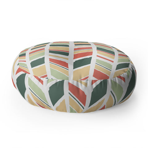 Avenie Hand Drawn Chevron Floor Pillow Round