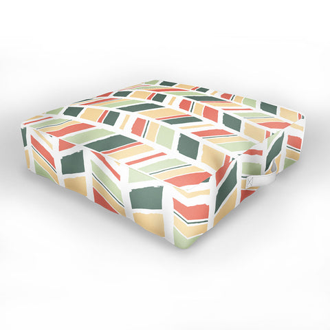 Avenie Hand Drawn Chevron Outdoor Floor Cushion