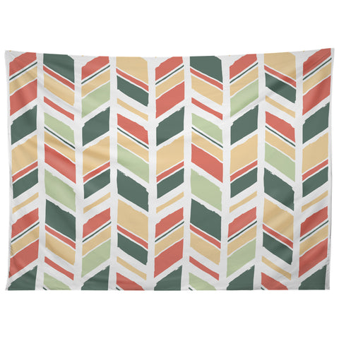 Avenie Hand Drawn Chevron Tapestry