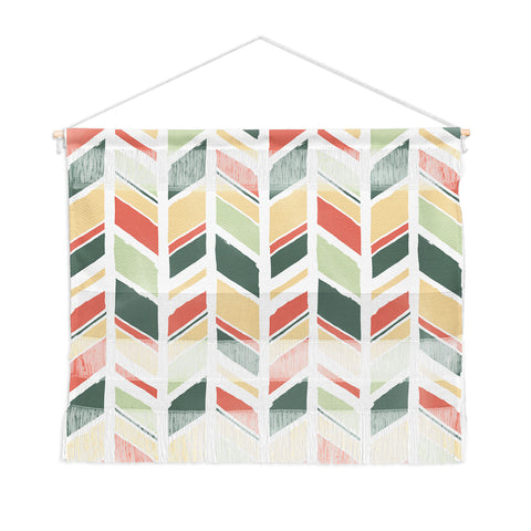Avenie Hand Drawn Chevron Wall Hanging Landscape