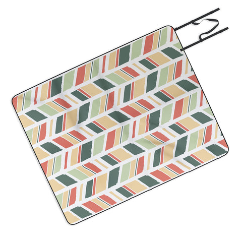 Avenie Hand Drawn Chevron Picnic Blanket