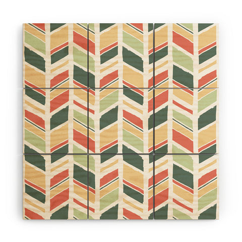 Avenie Hand Drawn Chevron Wood Wall Mural