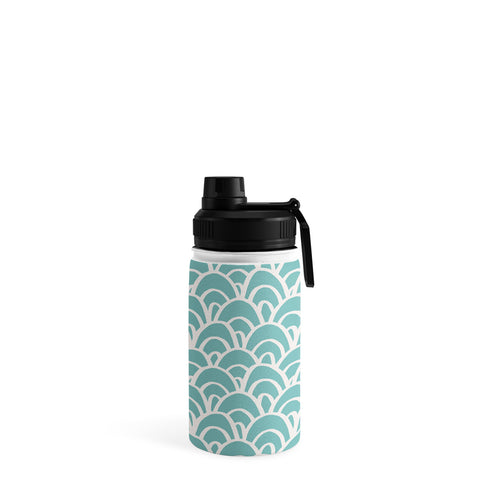 Avenie Hand Drawn Wave Teal Water Bottle