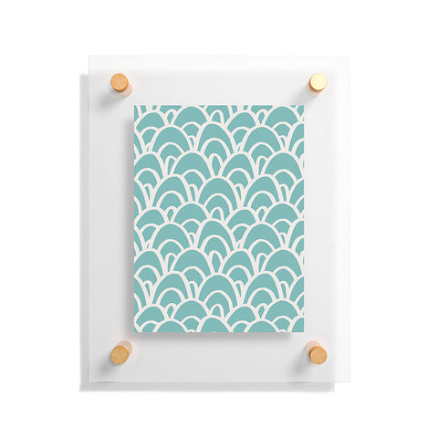 Avenie Hand Drawn Wave Teal Floating Acrylic Print