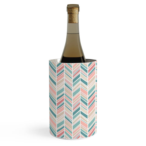Avenie Herringbone Teal and Pink Wine Chiller