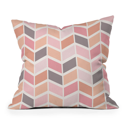 Avenie Herringbone Vintage Pink Throw Pillow