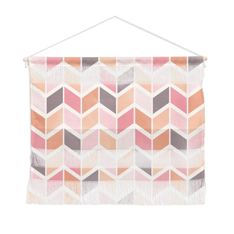 Avenie Herringbone Vintage Pink Wall Hanging Landscape