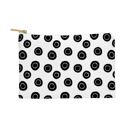 Avenie Ink Circles Black and White Pouch