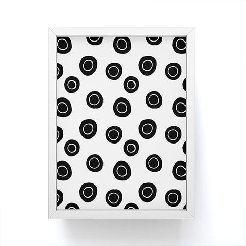 Avenie Ink Circles Black and White Framed Mini Art Print