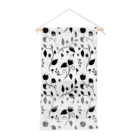 Avenie Ink Floral Black And White Wall Hanging Portrait
