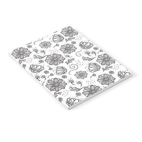 Avenie Ink Flowers Black And White Notebook