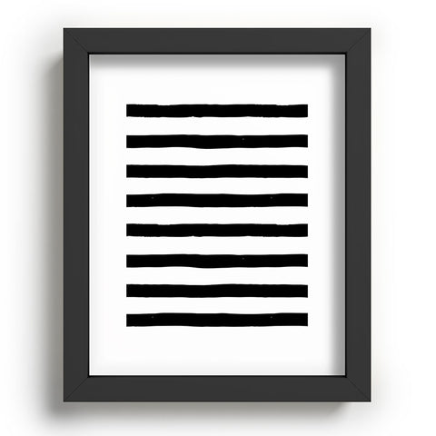 Avenie Ink Stripes Black and White Recessed Framing Rectangle