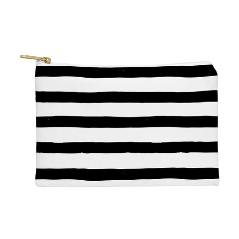 Avenie Ink Stripes Black and White Pouch