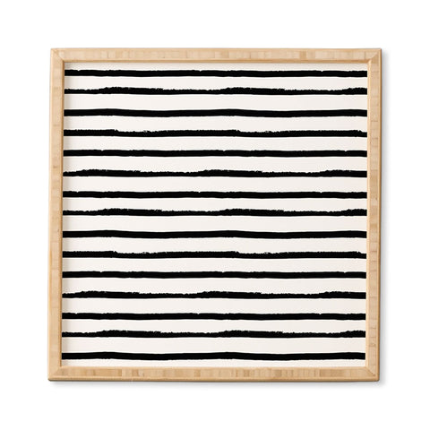 Avenie Ink Stripes Black and White II Framed Wall Art