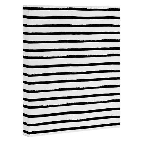 Avenie Ink Stripes Black and White II Art Canvas