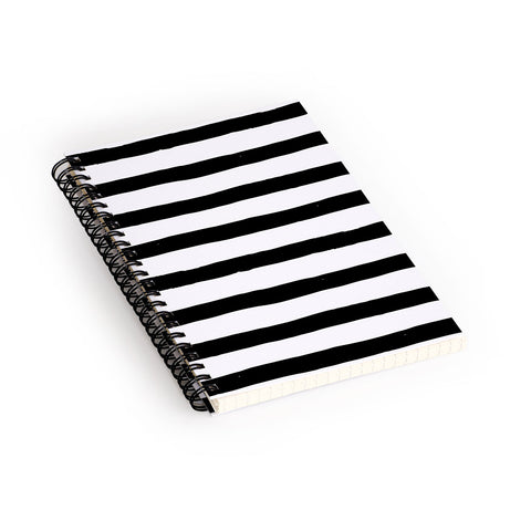 Avenie Ink Stripes Black and White Spiral Notebook