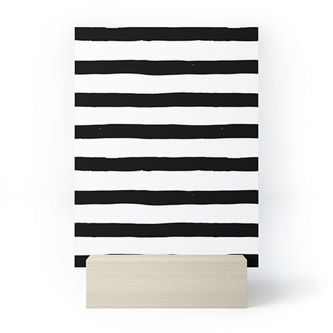 Avenie Ink Stripes Black and White Mini Art Print