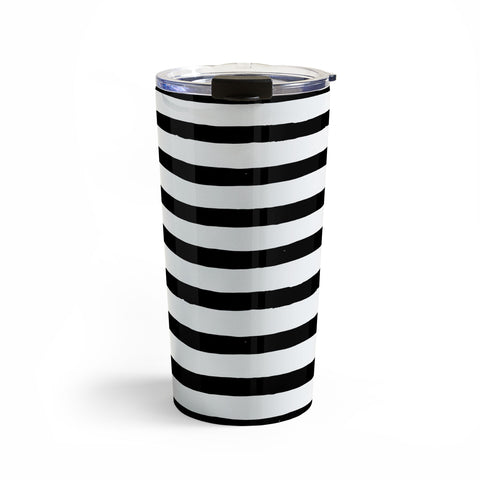 Avenie Ink Stripes Black and White Travel Mug